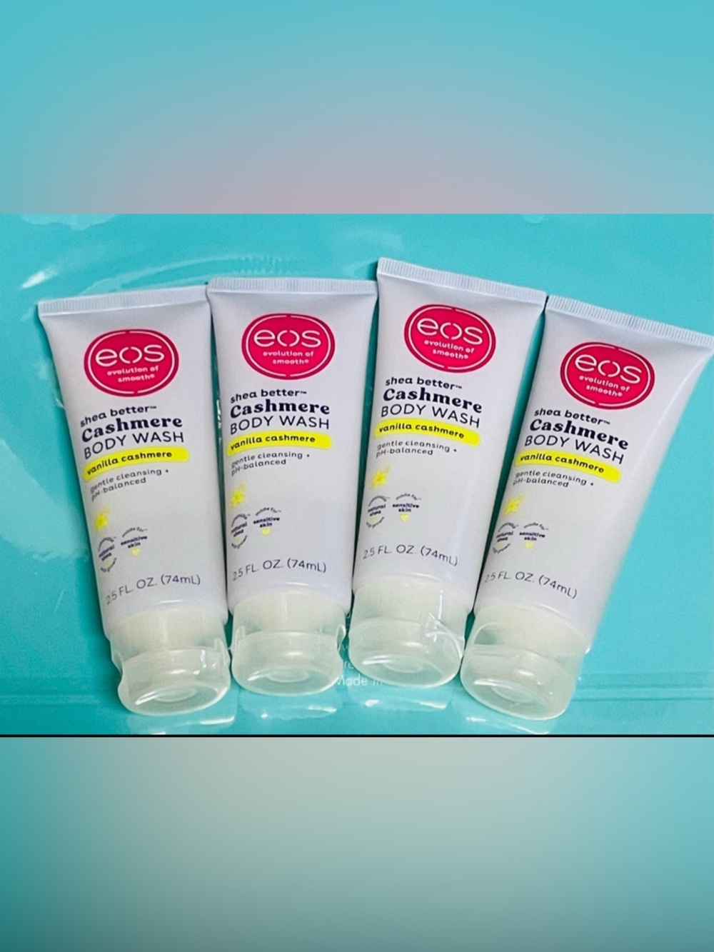 4 pack EOS Shar Better cashmere body wash 2.5fl.oz.